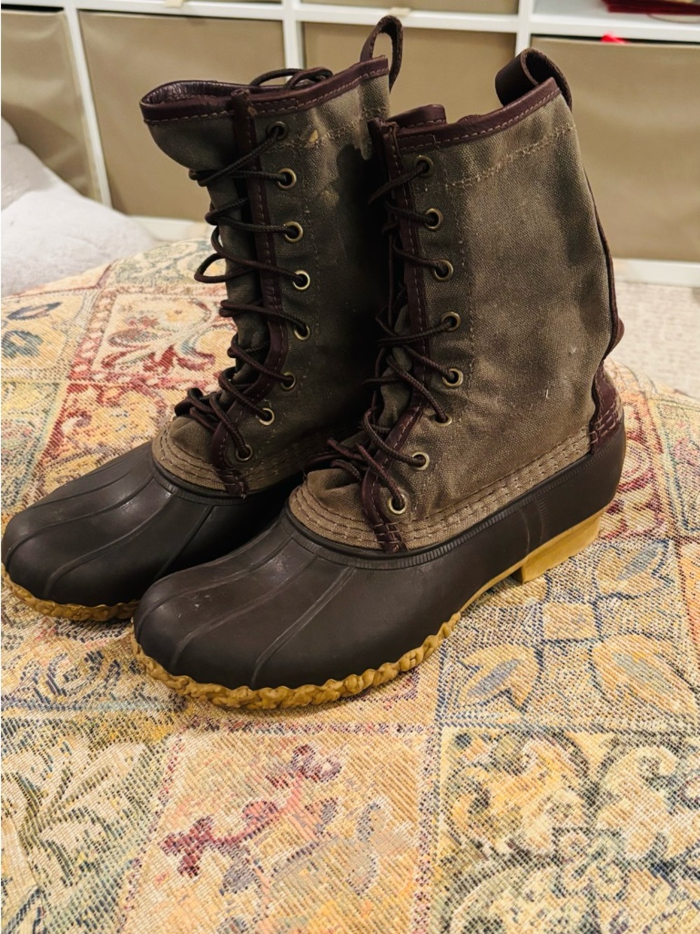 L.L. Bean Olive and Dark Brown Hunting Boot